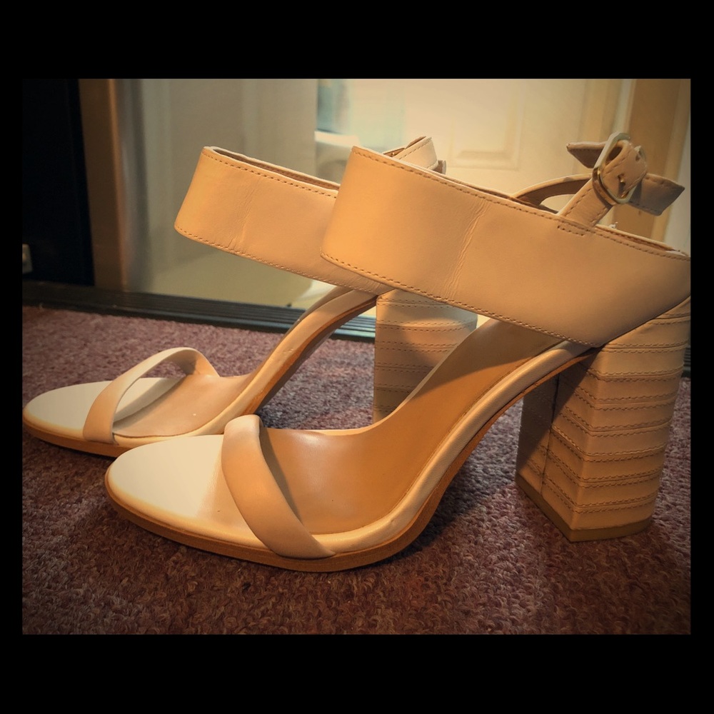 Aldo white and cream heels